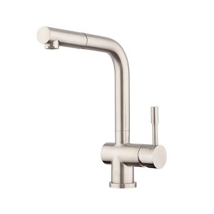 Bathroom and toilet fitting: VODA STAINLESS PULL OUT HIGH RISE SINK MIXER