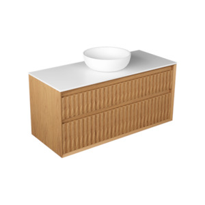 Bathroom and toilet fitting: PLATO LARGO 1200 TWO DRAWER WALL HUNG VANITY