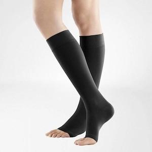 VenoTrain Micro Compression Stockings, Knee High, Class 1, Open Toe, Black