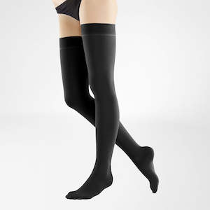 VenoTrain Micro Compression Stockings, Thigh High, Class 1, Closed Toe, Black