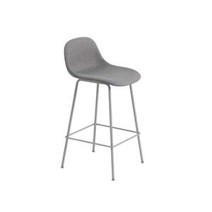 Fiber Counter Stool w.back Tube base 65cm - Fabric