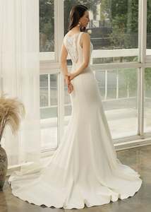 Clothing: Starlet V-Neck Fit and Flare Ivory Wedding Dress Size 10-12 COMING SOON