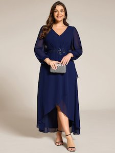 Zahara navy bell sleeve events dress s16 Express NZ wide