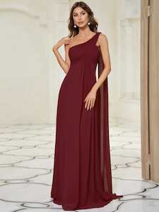 Emmerson one shoulder bridesmaid or event dress in chiffon