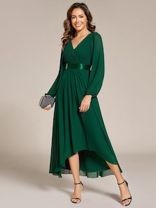 Romany Evening High Low gown with Sleeves