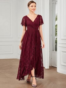 Steph burgundy lace mother of the groom dress s12-14 Express NZ wide