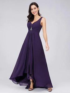 Jaylynn high low chiffon ball dress in dark purple s6 Express NZ wide