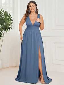 Karina low cut formal ball, party dress in dusky navy s26 Express NZ wide