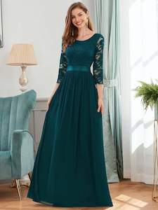 Pricilla lace and chiffon dress in teal s16 Express NZ wide!