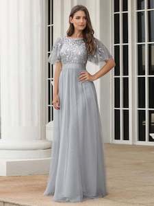 Clothing: Georgia flutter sleeve tulle bridesmaid dress in lighter colors