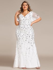 Devin silver and ivory wedding dress with sleeve