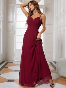 Clothing: Malika elegant cross front cowl back burgundy dress s10 Express NZ wide