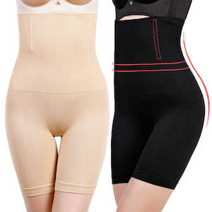 Black Non Roll Tummy and Thigh Control Shapewear