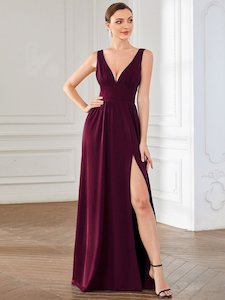 Karina low cut formal ball or party dress in Mulberry Express NZ wide