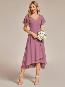 Grace dusky rose short bridesmaid dress s18 Express NZ wide