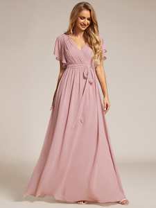 Tia split sleeve Dusty Pink bridesmaid dress Express NZ Wide