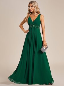 Bonny Emerald event gown with applique Express NZ wide