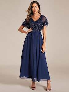 Virginia mother of the bride dress in navy s8 Express NZ wide