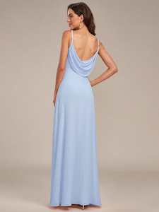 Malika light blue cowl back bridesmaid dress s14 Express NZ wide