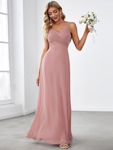 Malika dusty pink cowl back bridesmaid dress s12 Express NZ wide