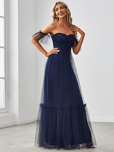 Tilly soft tulle bridesmaid gown in navy size 12 Express NZ wide