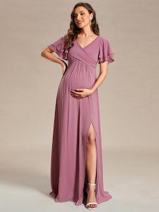 Yolanda dusky rose sweet maternity or bridesmaid gown s18 Express NZ wide