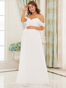 Lizzie thin strap maternity wedding dress in ivory Express NZ wide