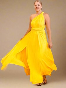 Bright Yellow convertible Infinity bridesmaid dress Express NZ wide