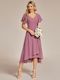 Grace chiffon V neck short bridesmaid dress