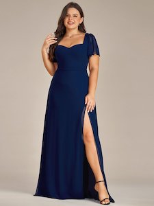 Bronwyn plus size dress with sleeve in navy s18 Express NZ wide