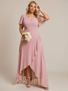 Womenswear: Sharana sleeved hi low bridesmaid dress in more colors