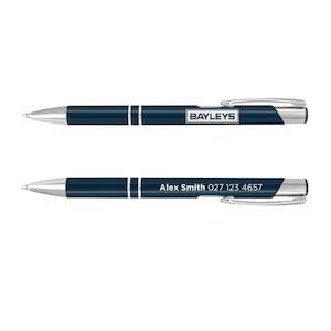 Merchandising: Personalised Metal Pens - Blue Ink