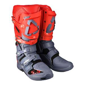 Motorcycle or scooter: Leatt 5.5 Flexlock Boot - Graphene / Red