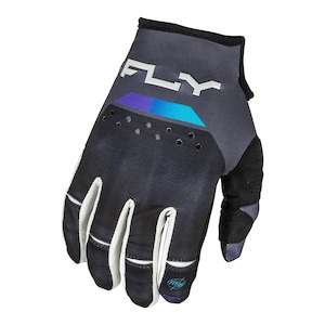 Fly Racing 2024 Kinetic Reload Gloves - Charcoal / Black / Blue Iridium