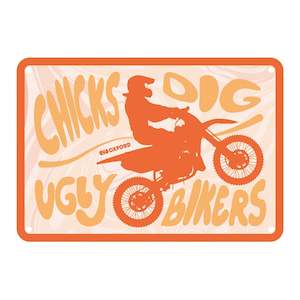 Oxford Garage Metal Sign: "Chicks Dig Ugly Bikers Cooler"