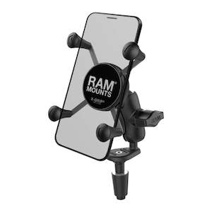 Motorcycle or scooter: RAM X-GRIP PHONE HOLDER WITH MOTORCYCLE FORK STEM BASE