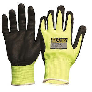 ARAX Cut Resistant - Nitrile Sand Dip on Hi Vis Yellow GOLD