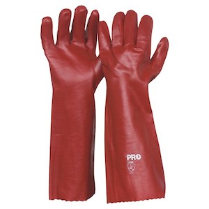 Red PVC Gloves - 45cm