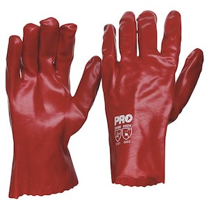 Clothing: Red PVC Gloves - 27cm