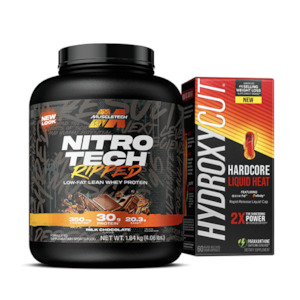 MUSCLETECH NITRO-TECH RIPPED 4LB NEW + HYDROXYCUT LIQUID HEAT