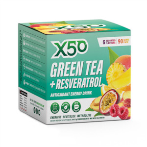 X50 Green Tea + Resveratrol Assorted  90 Serves