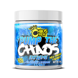 CHAOS CREW PUMP THE CHAOS EXTREME PRE-WORKOUT - BLUEBERRY LEMONADE - DATED 19 MAY 24