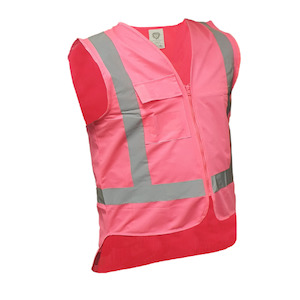 Hi Vis D/N Safety Vest - Fluoro Pink