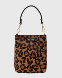 saben coco mini bag black + leopard haircalf