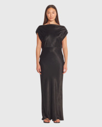 juliette hogan monaco dress (crushed satin) black