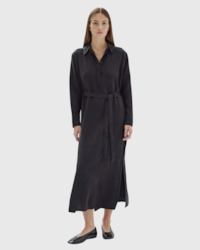 assembly label aurely long sleeve shirt dress black