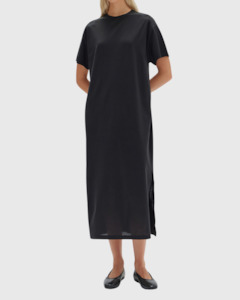 assembly label silk blend tee dress black