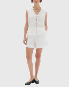 Clothing: ollie poplin tie top white