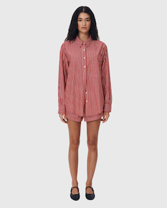 rowie ramona stripe ls shirt cherry red