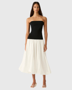 Clothing: Sophia Strapless Dress Black / White